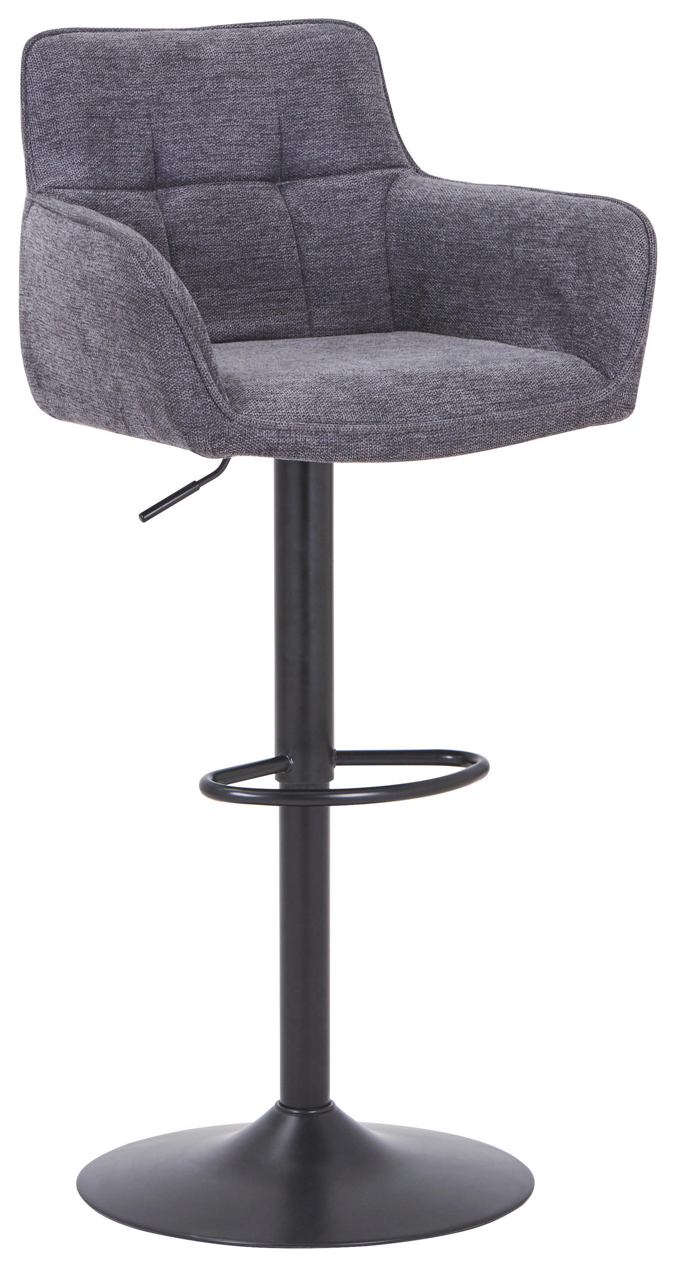 BARHOCKER in Grau, Schwarz  - Schwarz/Grau, MODERN, Textil/Metall (54,5/111,5/51,5cm) - Livetastic