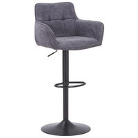 BARHOCKER in Grau, Schwarz  - Schwarz/Grau, MODERN, Textil/Metall (54,5/111,5/51,5cm) - Livetastic