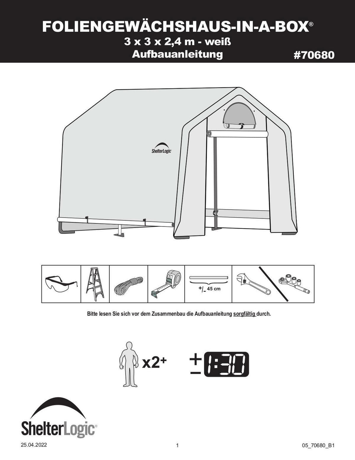 GEWÄCHSHAUS 300/240/300 cm  - Weiß, Basics, Kunststoff (300/240/300cm)