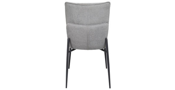 STUHL in Eisen Mikrofaser Metall, Textil - Hellgrau/Schwarz, Design, Textil/Metall (45,5/88/64cm) - Novel