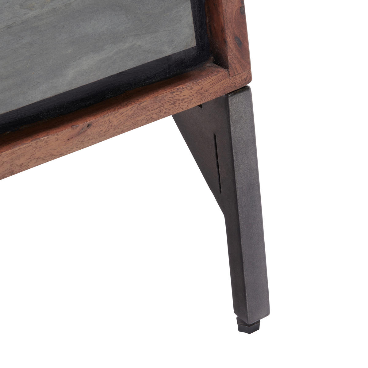 VITRINE in Hartholz Akazie Grau, Braun  - Braun/Grau, MODERN, Holz/Stein (88/182/45cm) - Livetastic