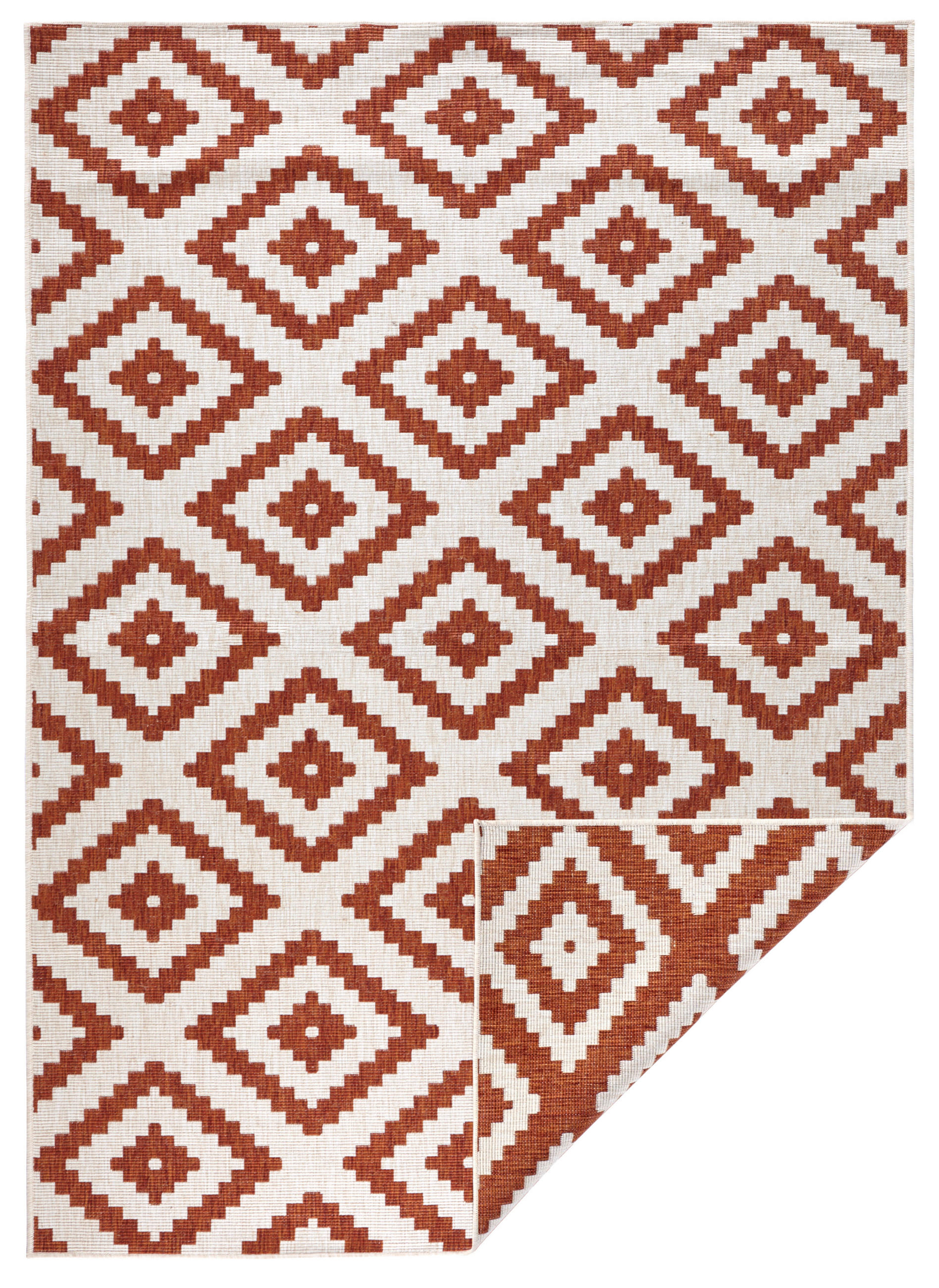 OUTDOORTEPPICH 120/170 cm Twin Creme, Terracotta  - Terracotta/Creme, Basics, Kunststoff (120/170cm)