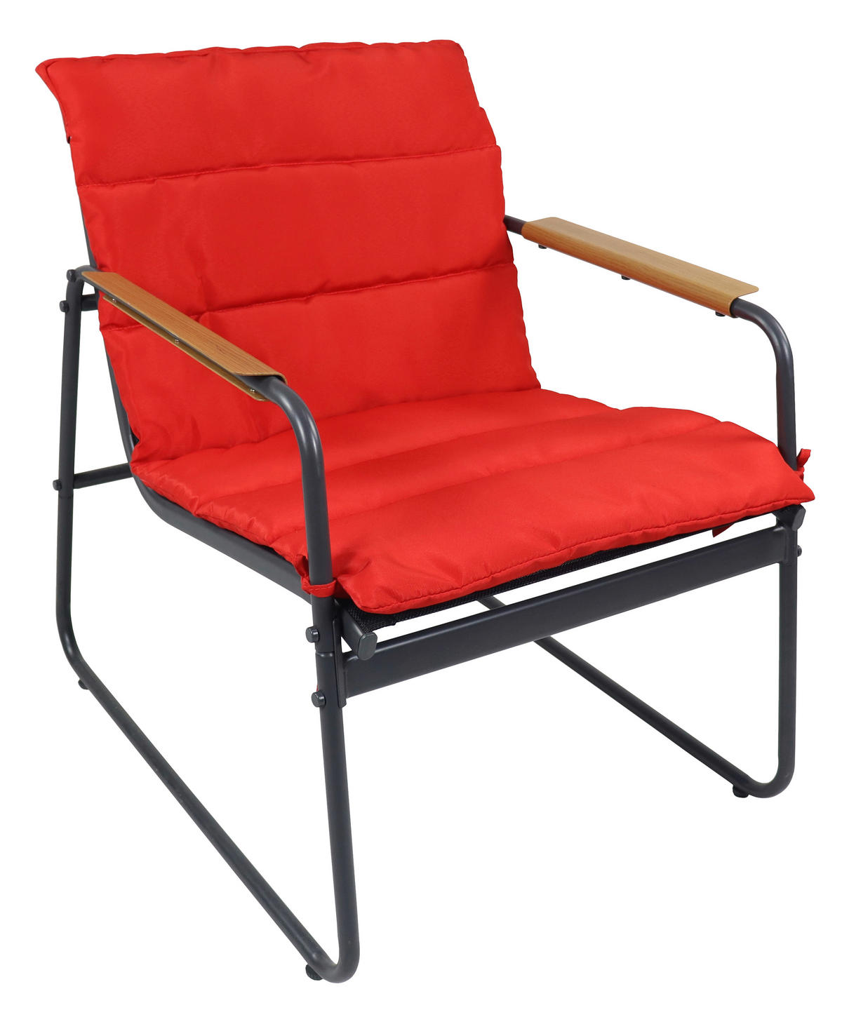 LOUNGEGARNITUR Stahl  - Anthrazit/Rot, MODERN, Glas/Kunststoff - MID.YOU