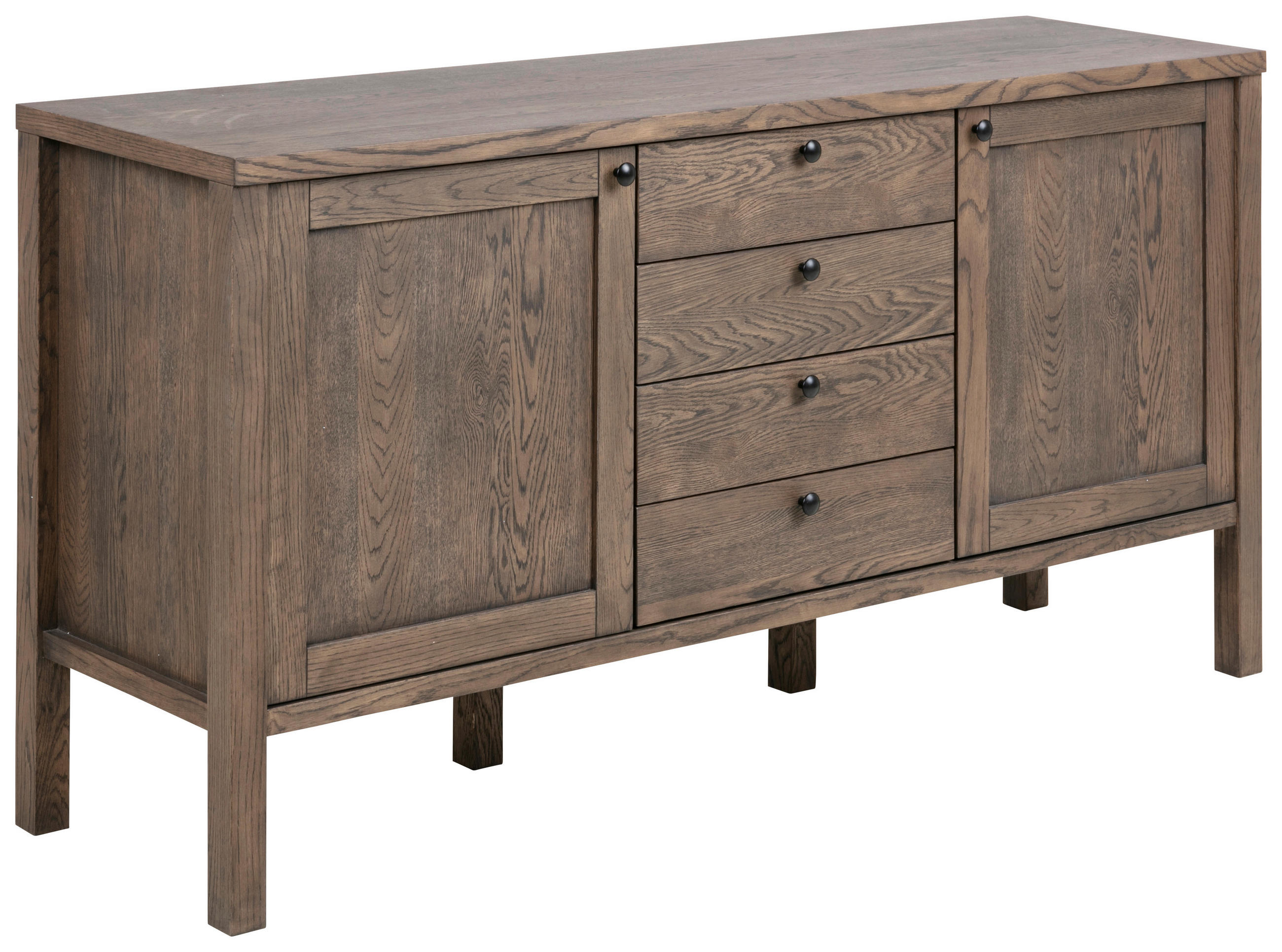 Anrichte in furniert Eiche Dunkelbraun