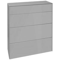 KOMMODE Imola  in 82/89/42 cm  - Hellgrau/Schwarz, Design, Glas/Holzwerkstoff (82/89/42cm) - Novel