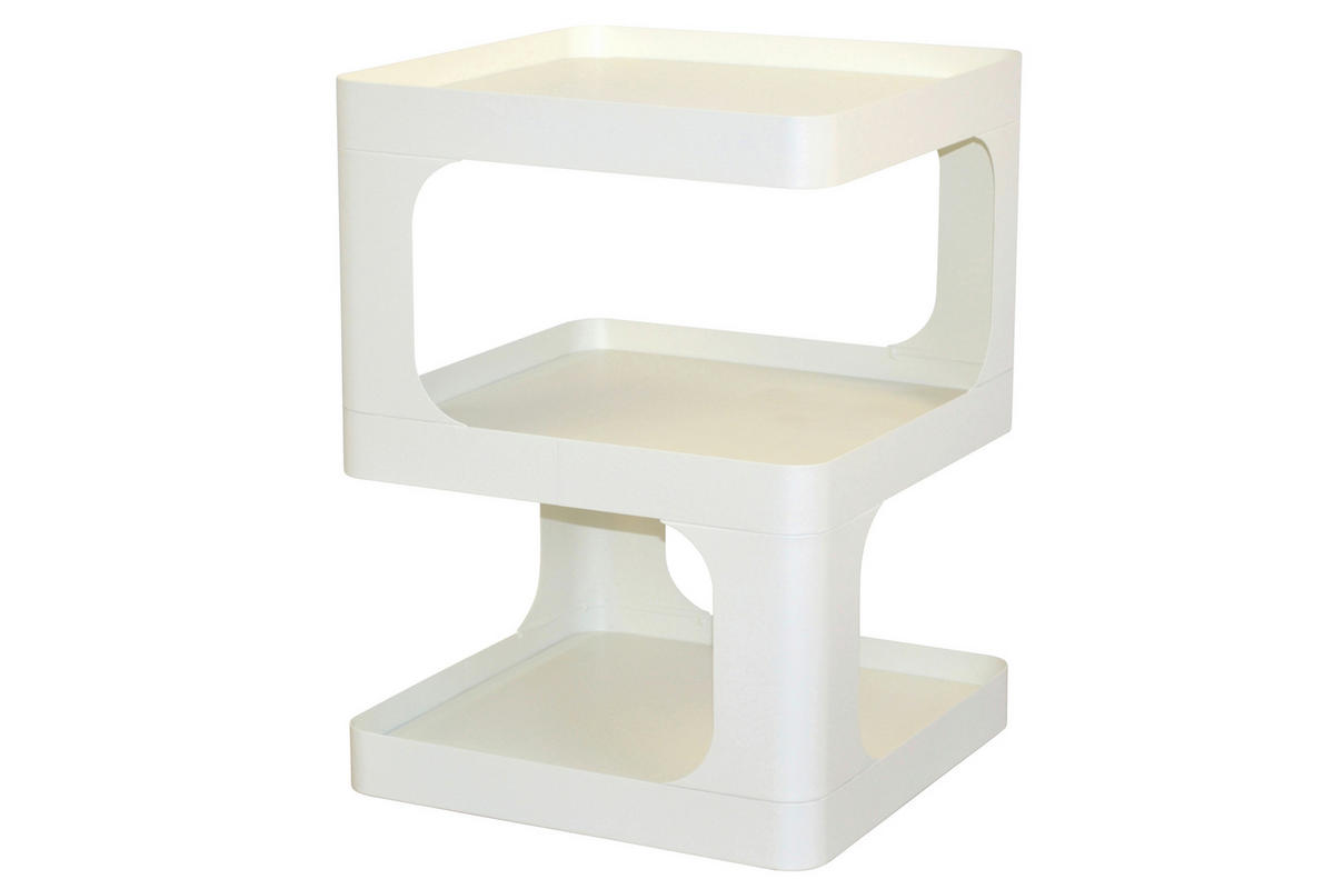 BEISTELLTISCH 35/35/55 cm Weiß  - Weiß, Design, Metall (35/35/55cm) - MID.YOU