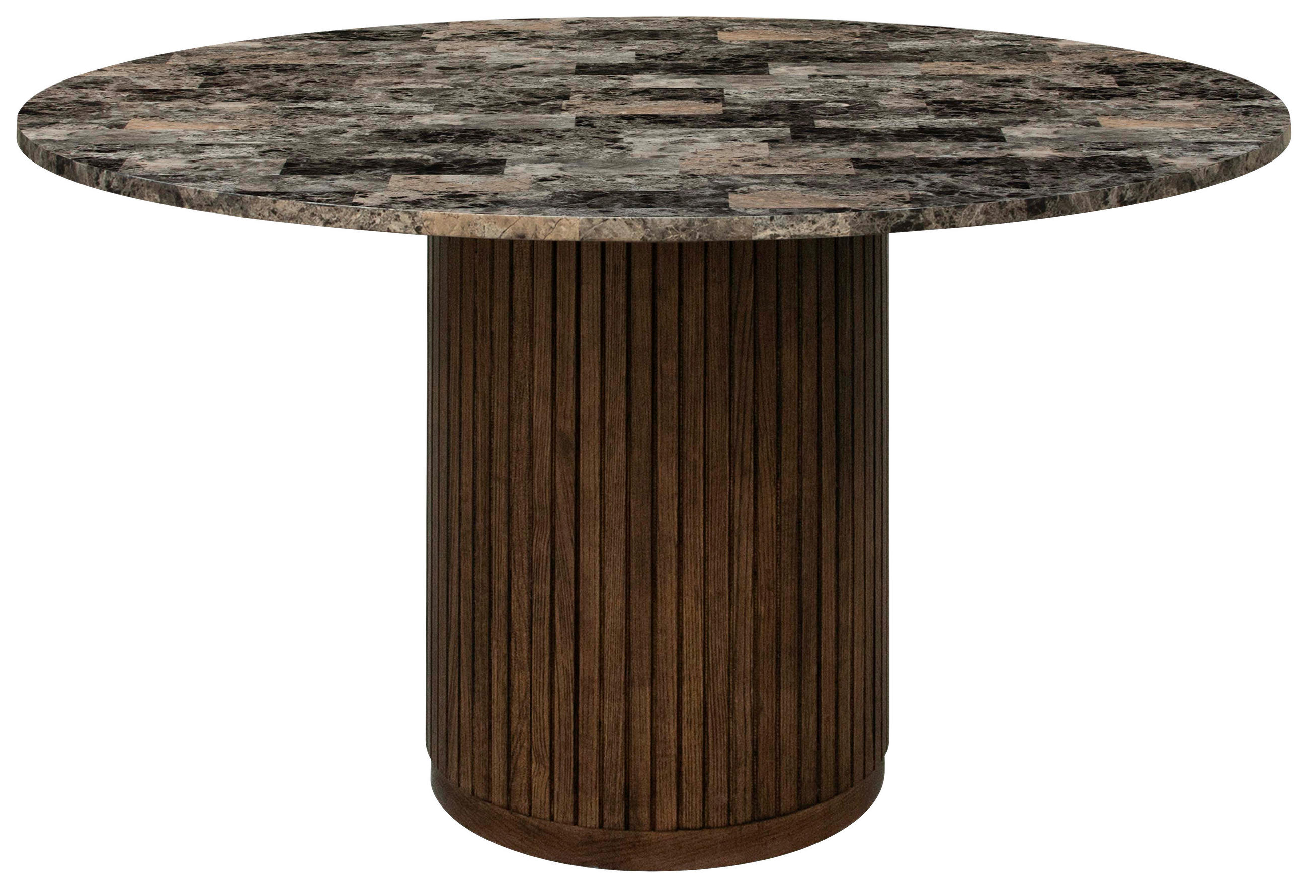 MATBORD 122/122/75 cm delar i massivt trä  trä finns i olika trädekorer rund brun, mörkbrun  - brun/mörkbrun, Modern, trä (122/122/75cm) - Niels Andersson