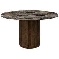 MATBORD 122/122/75 cm delar i massivt trä  trä finns i olika trädekorer rund brun, mörkbrun  - brun/mörkbrun, Modern, trä (122/122/75cm) - Niels Andersson