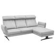 ECKSOFA Creme Flachgewebe  - Creme/Schwarz, Design, Textil/Metall (279-327/176-217cm) - Dieter Knoll