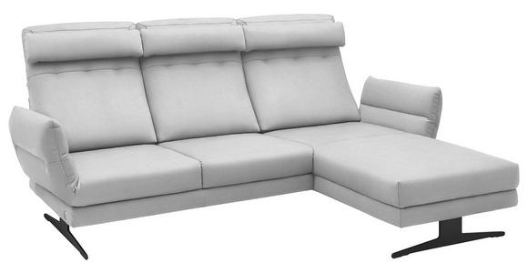 ECKSOFA Creme Flachgewebe  - Creme/Schwarz, Design, Textil/Metall (279-327/176-217cm) - Dieter Knoll