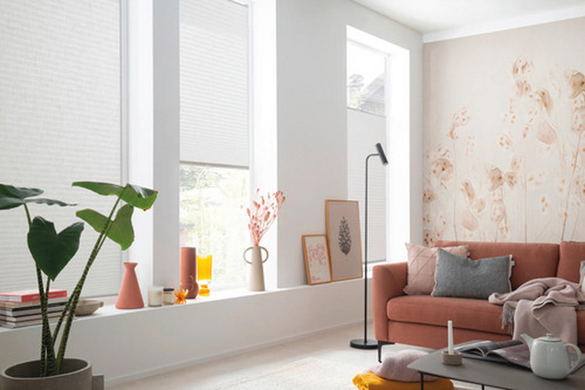 PLISSÉGARDIN  - vit, Basics, textil (40/130cm) - Schöner Wohnen