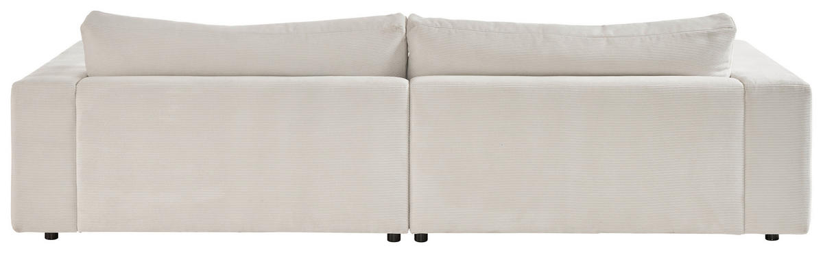 3-SITZER-SOFA in Feincord Weiss  - Weiss/Schwarz, Design, Kunststoff/Textil (290/86/127cm) - Lomoco