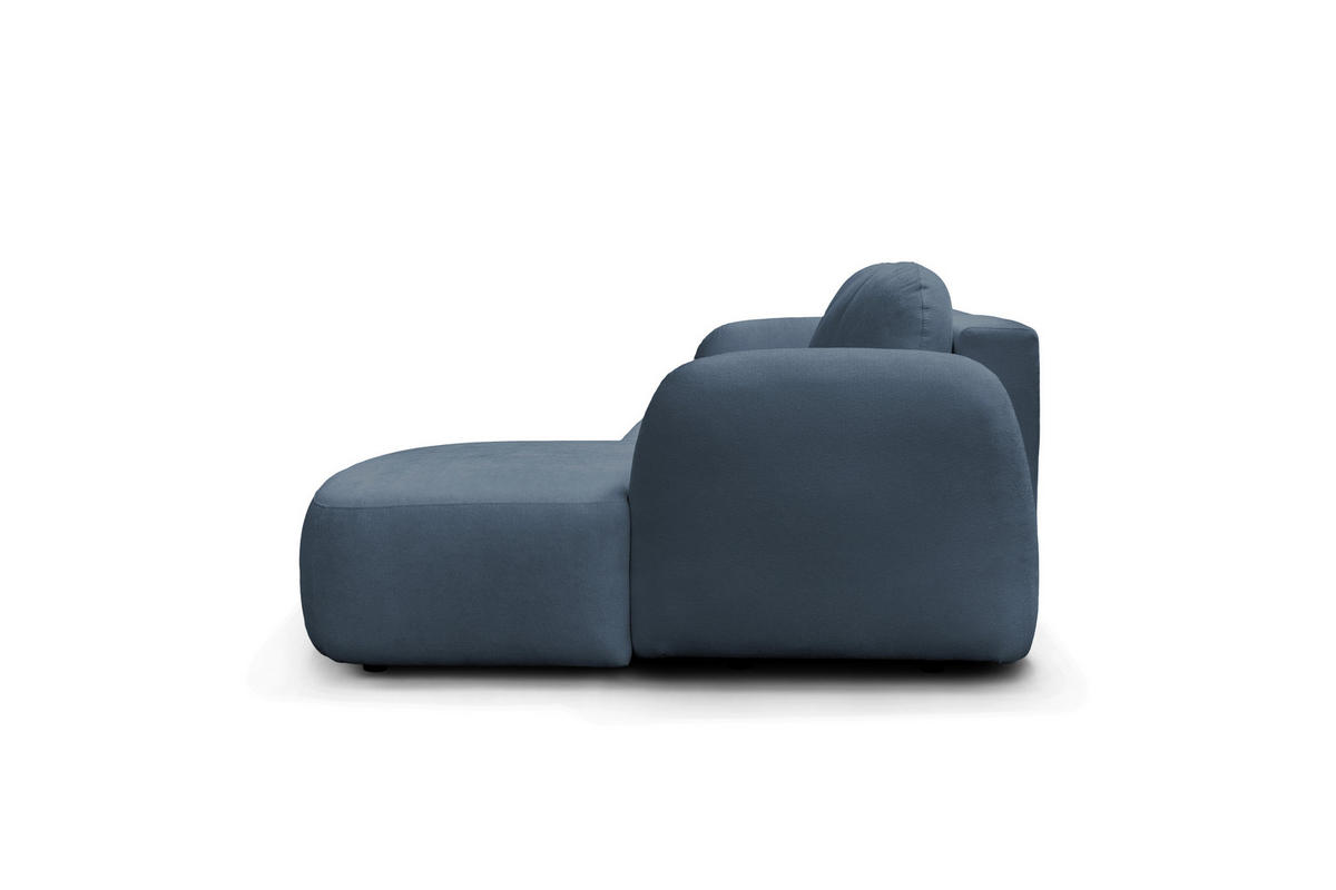 ECKSOFA VELU Blau Chenille  - Blau/Schwarz, Design, Textil (270/175cm) - MID.YOU