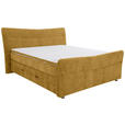 BOXSPRINGBETT 180/200 cm  in Senfgelb  - Chromfarben/Senfgelb, KONVENTIONELL, Textil/Metall (180/200cm) - Esposa