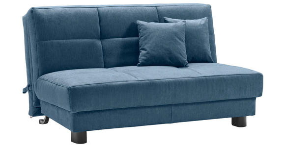 SCHLAFSOFA Mikrovelours Blau  - Blau/Schwarz, KONVENTIONELL, Textil/Metall (145/85/100cm) - Carryhome