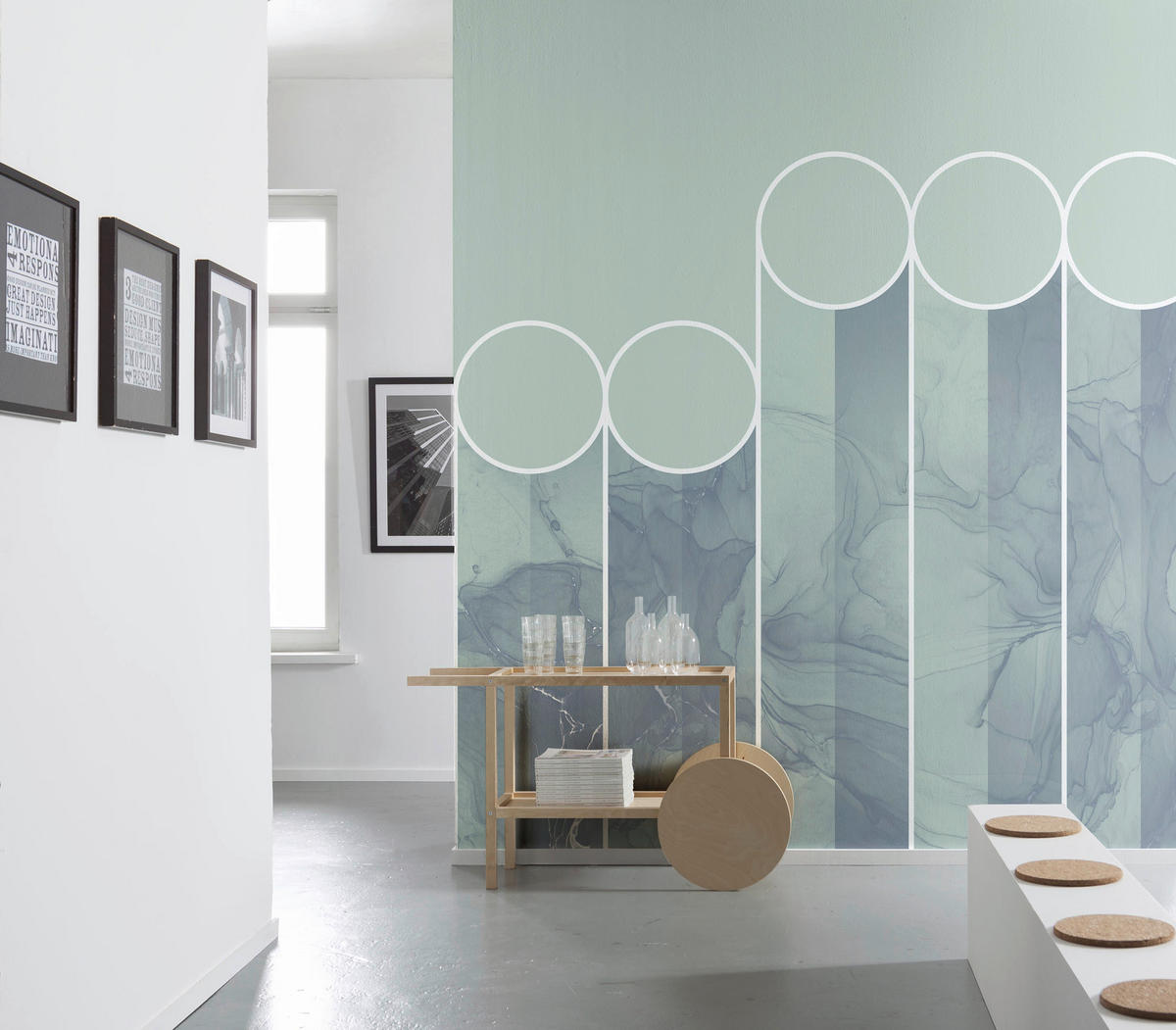VLIESTAPETE  - Türkis/Blau, Basics (300/280cm) - Xora