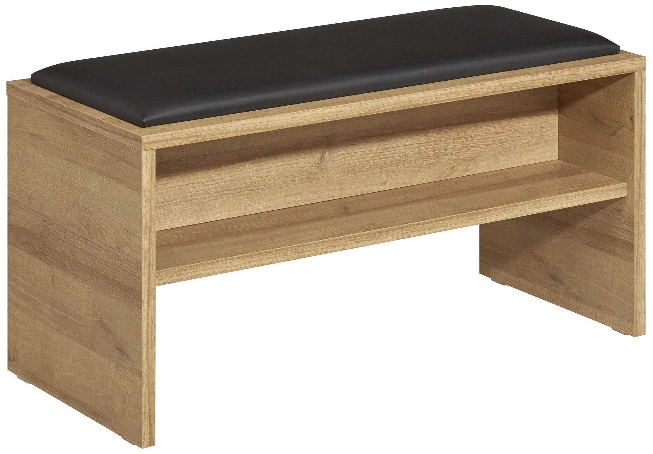 SITZBANK Universelle Einzelmöbel  in 90/48/40 cm  - Eiche dunkel/Schwarz, Basics, Holzwerkstoff/Textil (90/48/40cm) - Sadena