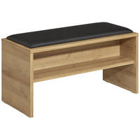 SITZBANK Universelle Einzelmöbel  in 90/48/40 cm  - Eiche dunkel/Schwarz, Basics, Holzwerkstoff/Textil (90/48/40cm) - Sadena