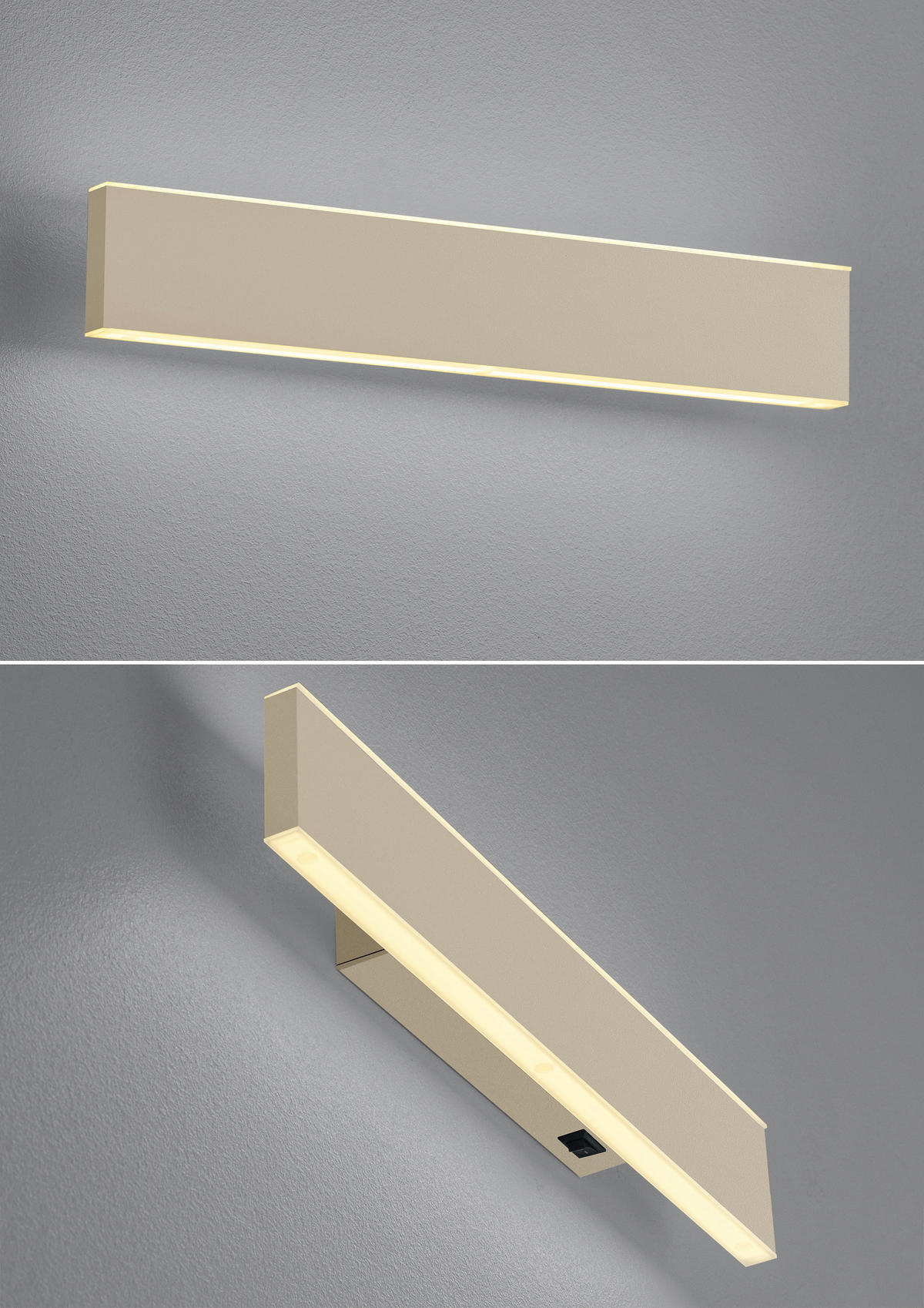 AKKU-WANDLEUCHTE - Greige, Design, Metall (14/2.7cm) - Hell