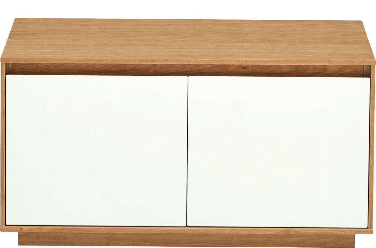 GARDEROBNA KLOP bela, barve hrasta - barve hrasta/bela, Design, leseni material/les (86/45/40cm) - Novel
