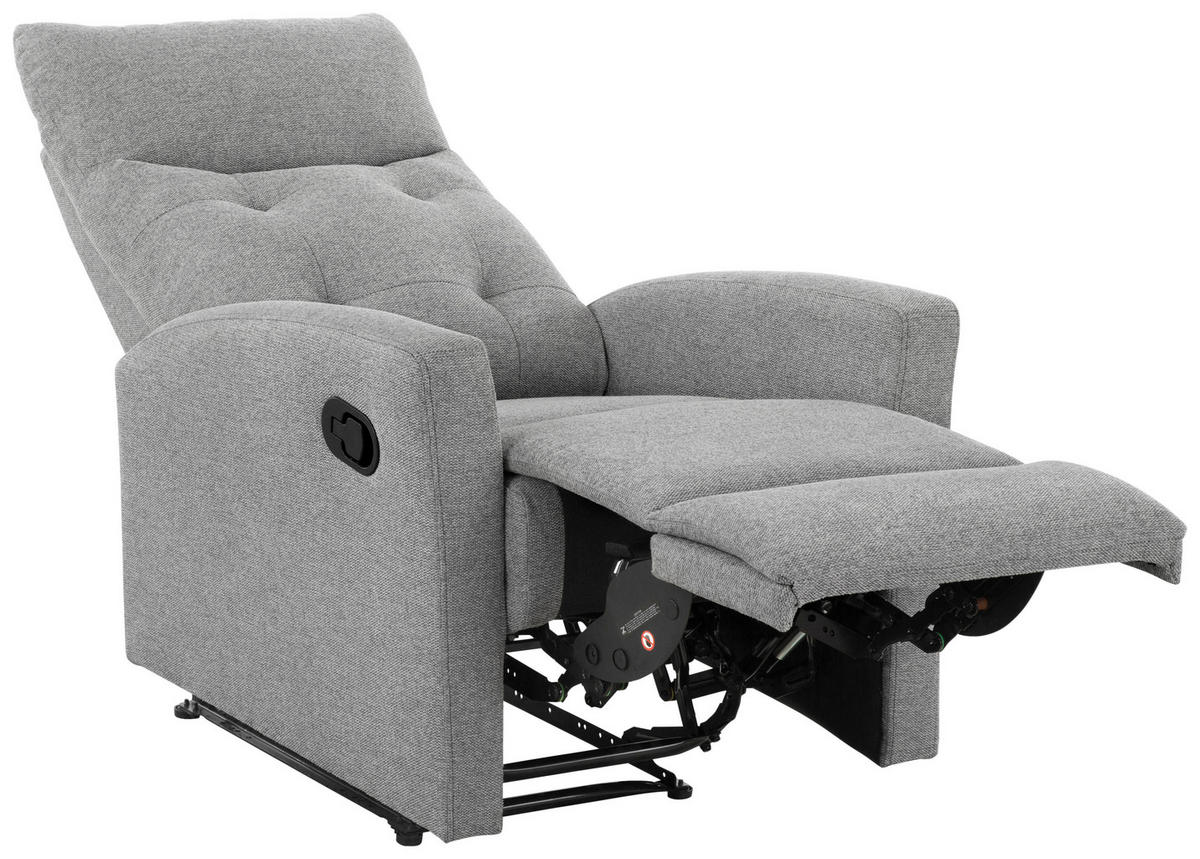 SITZGARNITUR Mikrofaser Grau  - Schwarz/Grau, Design, Textil/Metall - Livetastic