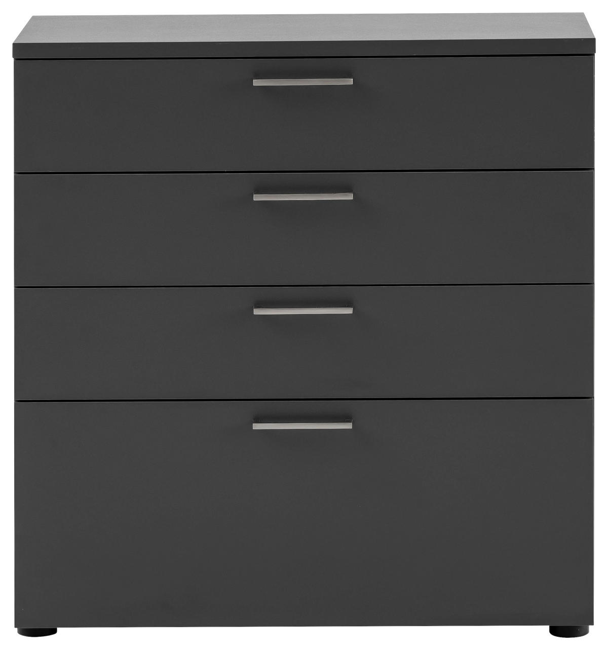 KOMMODE  in 80,2/84,2/41 cm  - Anthrazit/Silberfarben, KONVENTIONELL, Holzwerkstoff/Kunststoff (80,2/84,2/41cm) - MID.YOU