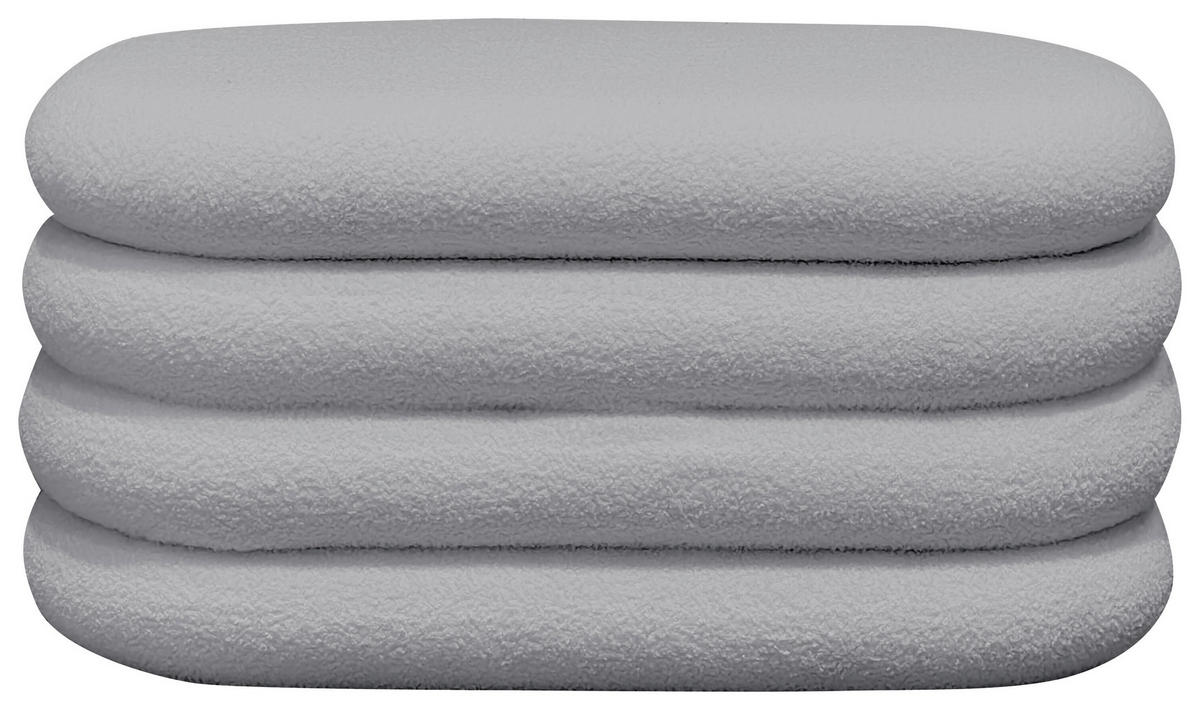 TRUHENBANK 85/42/42 cm Teddystoff Hellgrau Pappel Sperrholz  - Hellgrau, Trend, Holz/Textil (85/42/42cm) - Xora