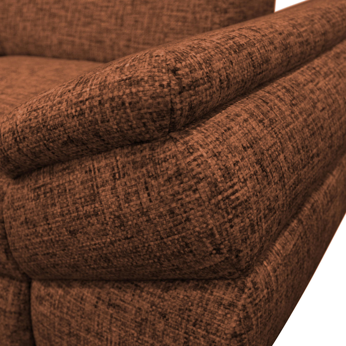 ECKSOFA in Struktur, Plüsch Rostfarben  - Rostfarben/Schwarz, Design, Textil/Metall (201/274cm) - MID.YOU