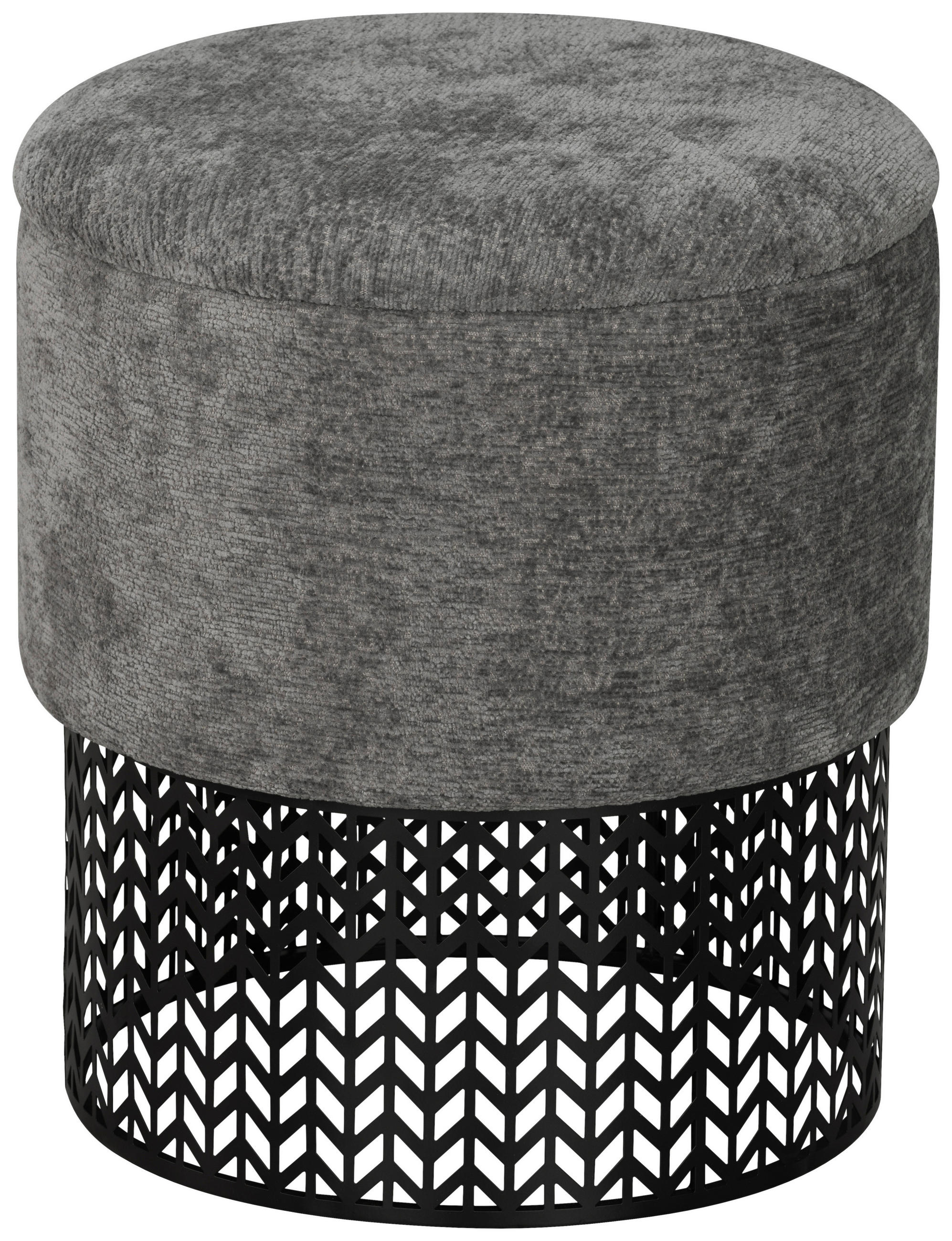 POUF in Grau Metall, Textil, Holzwerkstoff Grau  - Grau, Design, Holzwerkstoff/Textil (40/44/40cm) - MID.YOU