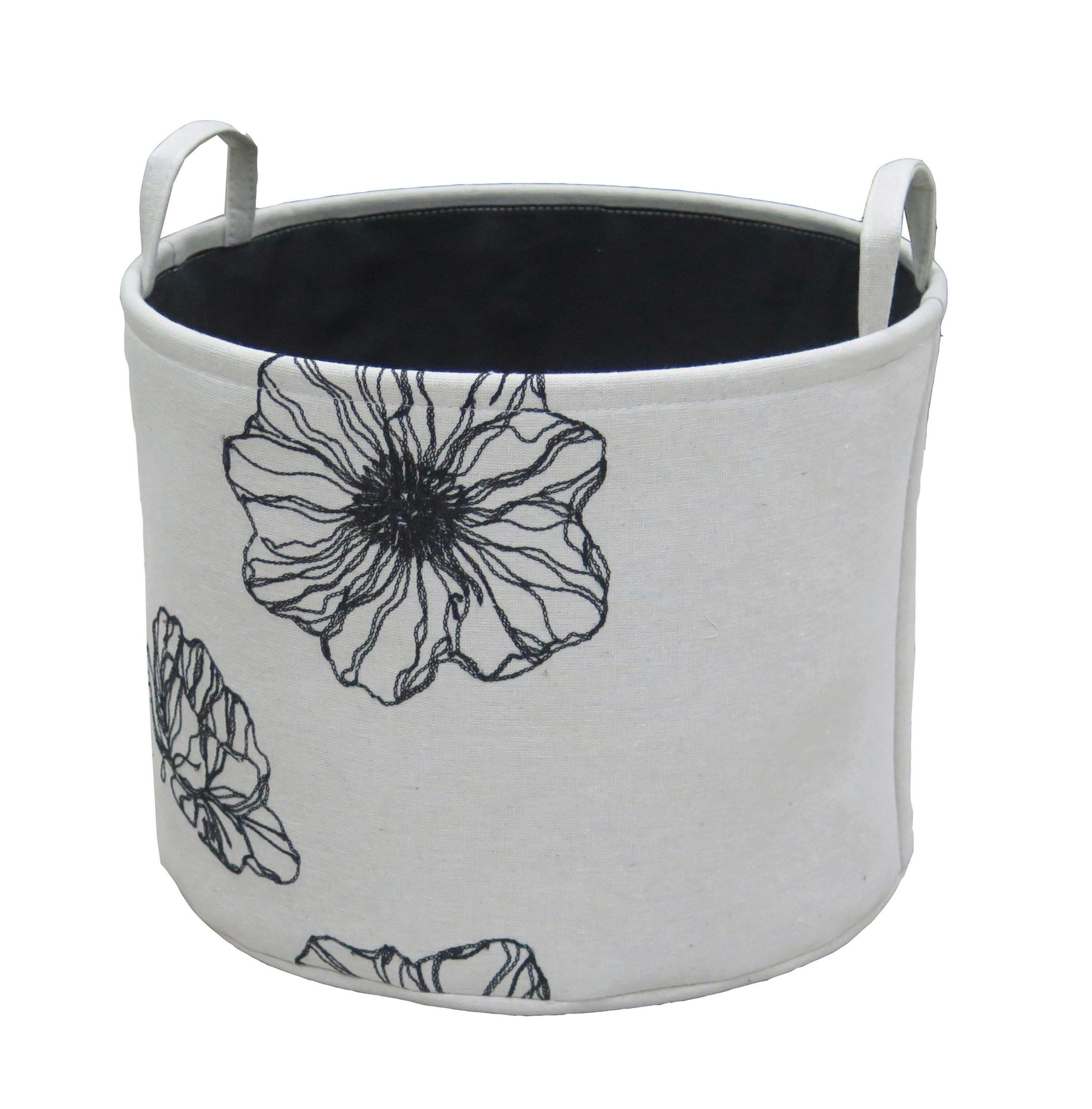 KOŠÍK NA DROBNOSTI, kov, plast, textil - bílá/černá, Basics, kov/textil (37/27cm) - Ambia Home