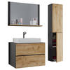 BADEZIMMER 4-teilig  in 94 cm  - Honigeiche/Weiss, Modern, Glas/Keramik (94cm) - MID.YOU