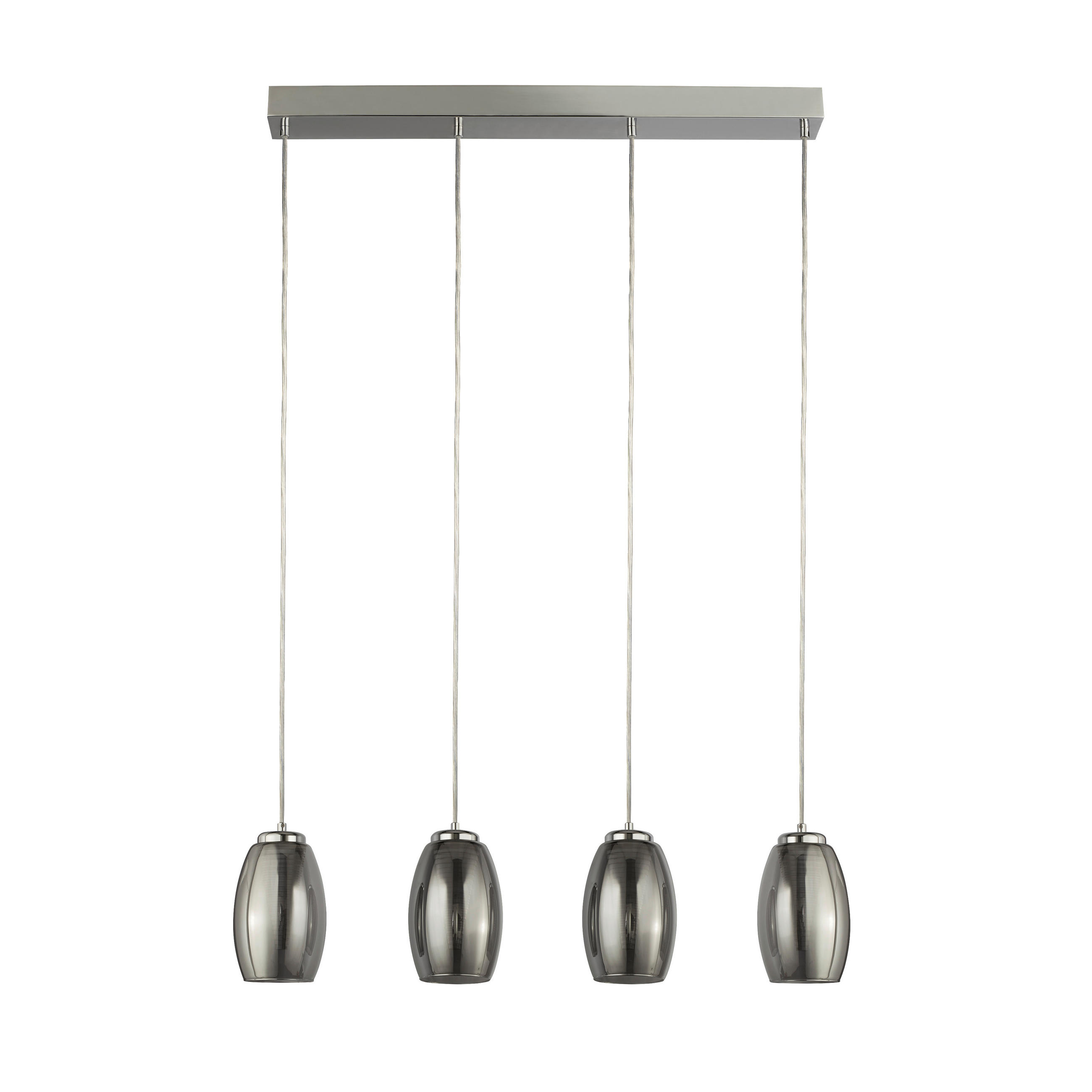 LED-HÄNGELEUCHTE 75,5/11,5/150 cm  - Chromfarben, Design, Glas/Metall (75,5/11,5/150cm)
