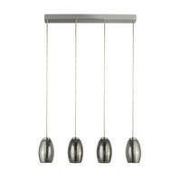 LED-HÄNGELEUCHTE 75,5/11,5/150 cm  - Chromfarben, Design, Glas/Metall (75,5/11,5/150cm)