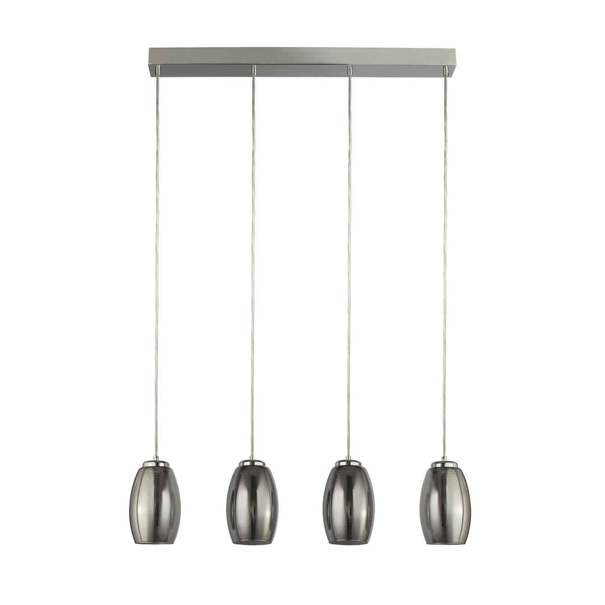 LED-HÄNGELEUCHTE 75,5/11,5/150 cm  - Chromfarben, Design, Glas/Metall (75,5/11,5/150cm)