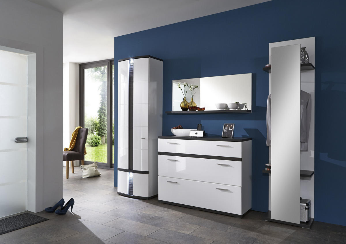 GARDEROBENSCHRANK  in 60/209/40 cm  - Chromfarben/Graphitfarben, Design, Holzwerkstoff/Metall (60/209/40cm) - Livetastic