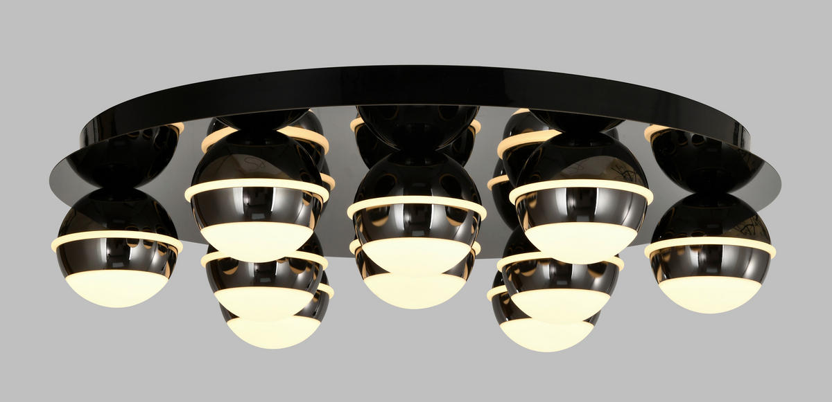 LED-DECKENLEUCHTE Biarritz 60/60/14 cm  - Schwarzchrom, Basics, Kunststoff/Metall (60/60/14cm)
