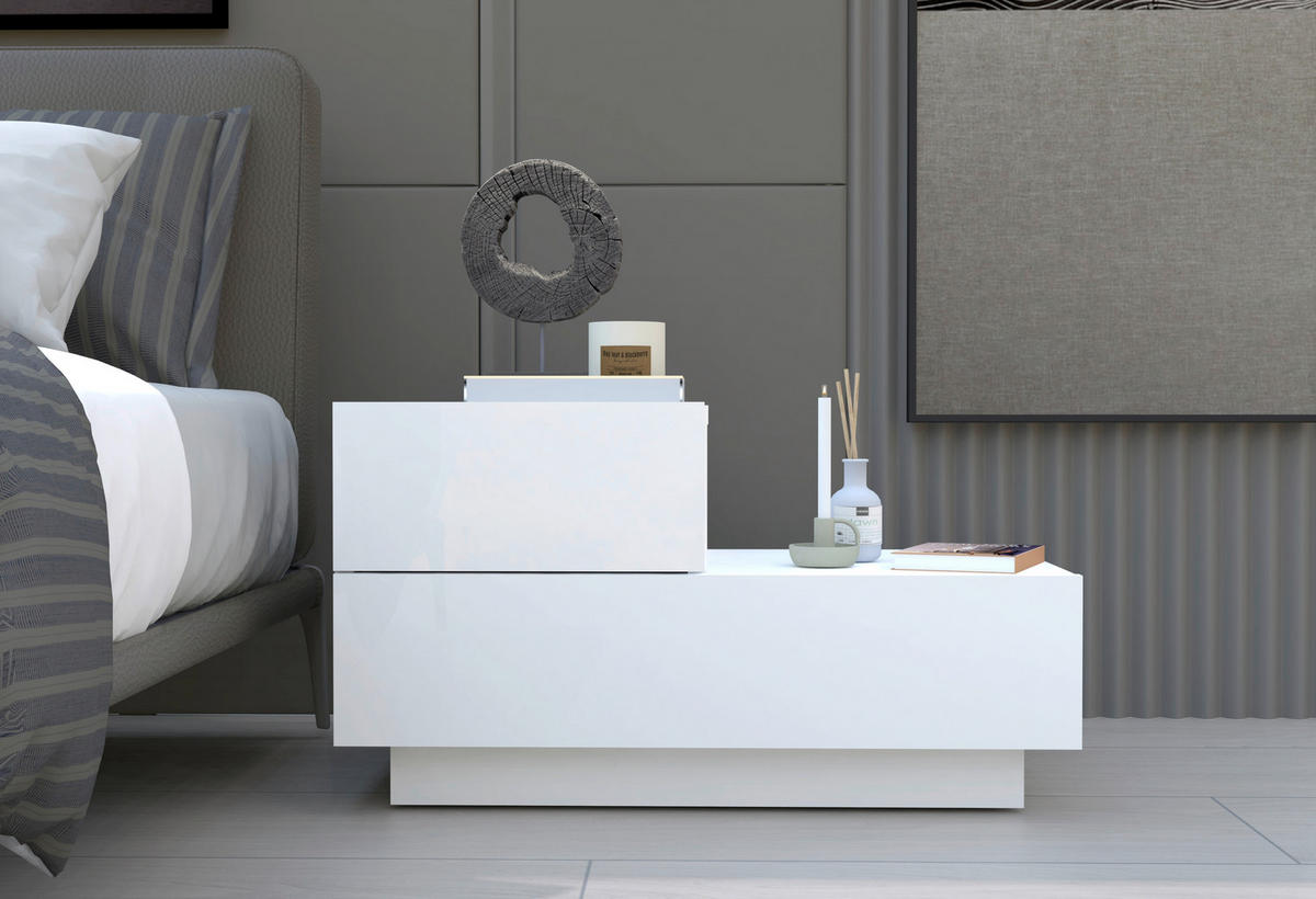 NATTDUKSBORD i vit  - vit, Design, trämaterial (70/39/30cm) - Livetastic