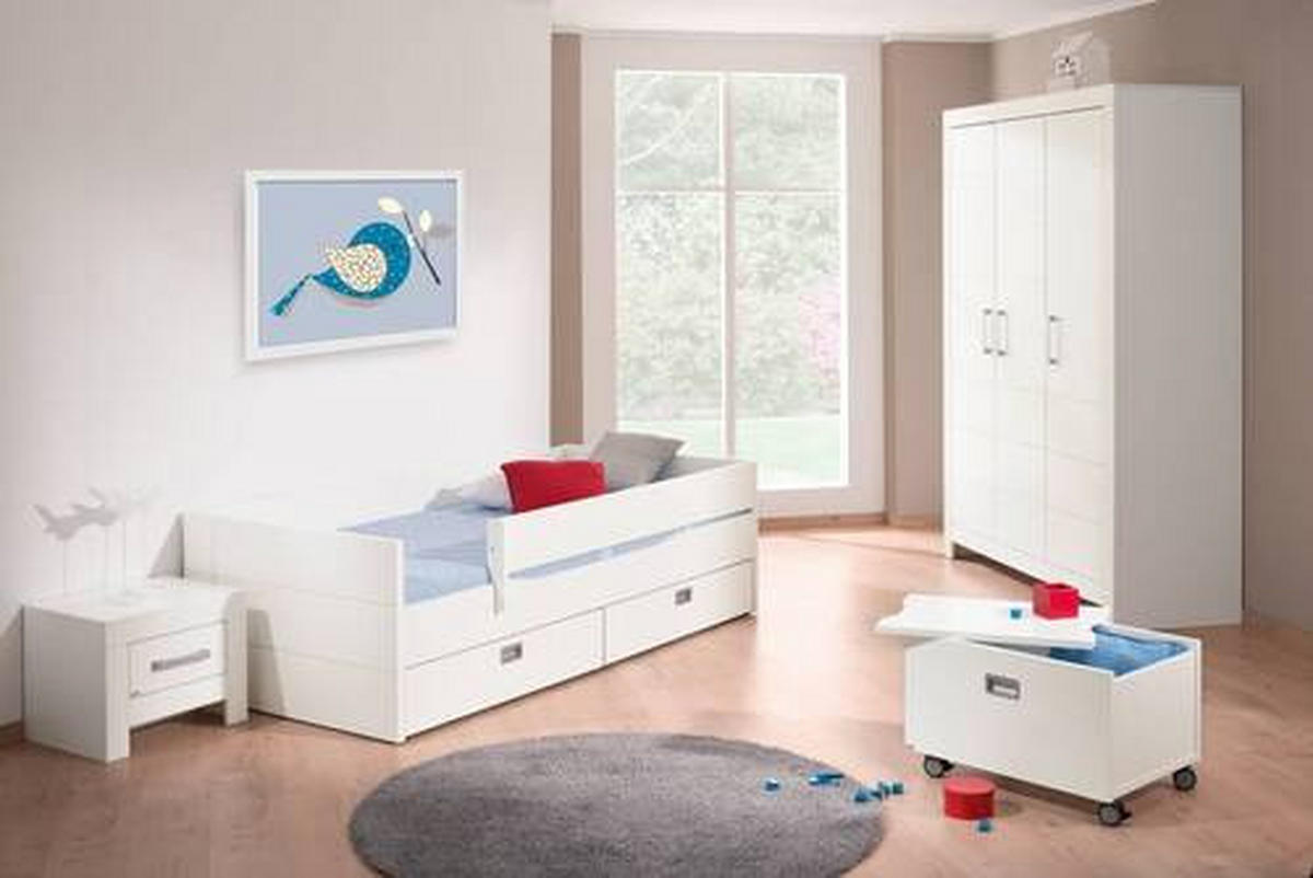 KLEIDERSCHRANK 3-türig Weiß  - Chromfarben/Weiß, Design, Holzwerkstoff/Metall (156,8/205,3/55,3cm) - Paidi