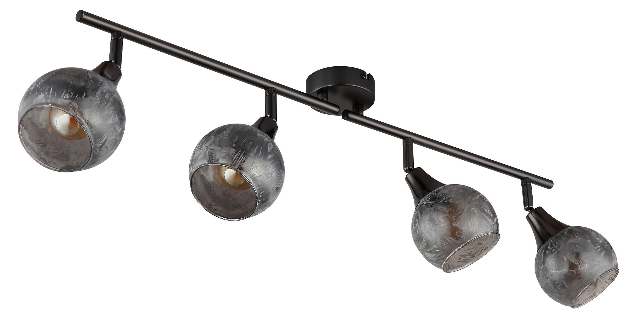 STRAHLER 70/98/19 cm   - Schwarzchrom/Grau, Basics, Glas/Metall (70/98/19cm) - Globo