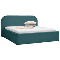 POLSTERBETT 160/200 cm,  in Petrol,  - Petrol/Schwarz, Design, Textil (160/200cm) - Boxxx