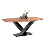 ESSTISCH in Holz 190/100/77,5 cm - Schwarz/Akaziefarben, ROMANTIK / LANDHAUS, Holz/Metall (190/100/77,5cm) - Landscape