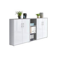 AKTENSCHRANK Grau, Weiß Hochglanz  - Weiß Hochglanz/Grau, MODERN, Holzwerkstoff (213/114/33cm) - MID.YOU