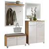GARDEROBE 5-teilig  in 180/195/40 cm  - Weiss/Eichefarben, Design, Glas/Holz (180/195/40cm)