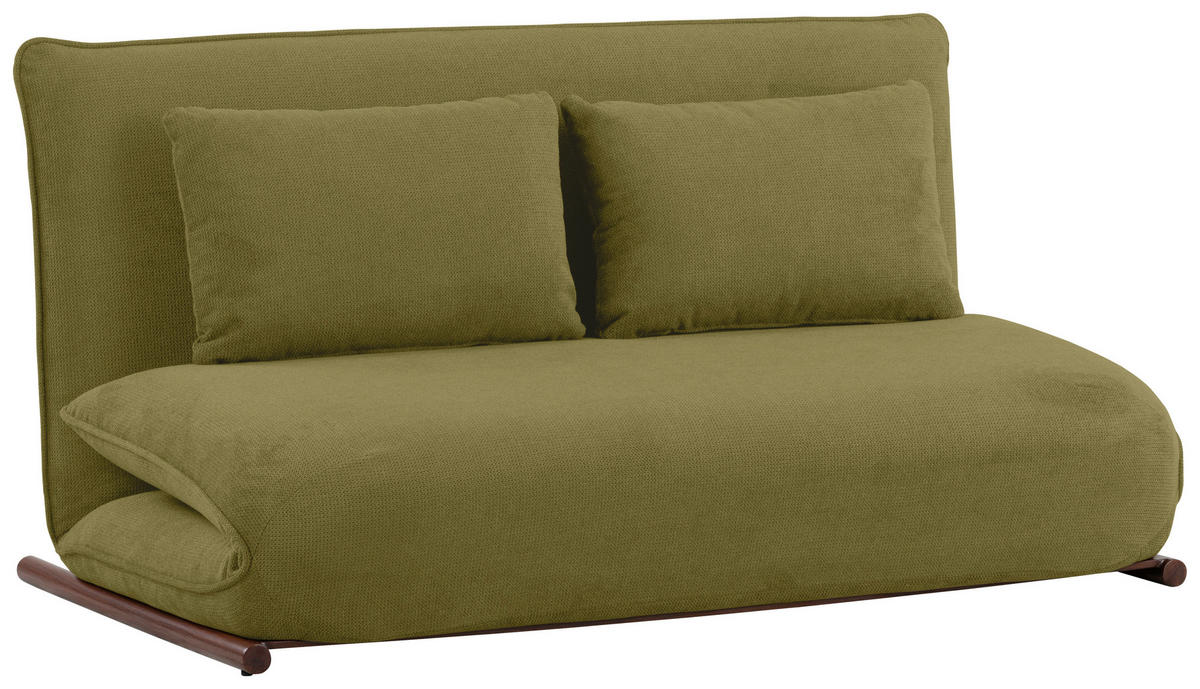 SOFA VELIN Samt Grün, Dunkelbraun  - Dunkelbraun/Grün, Design, Textil/Metall (140/97/80cm) - MID.YOU