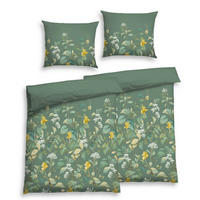 BETTWÄSCHE 4-teilig Satin 140/200 cm  - Dunkelgrün, Basics, Textil (140/200cm) - Florella