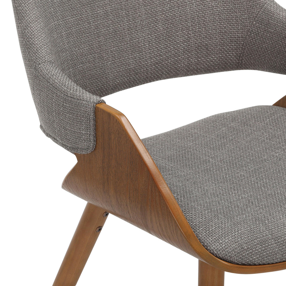 ARMLEHNSTUHL in Holz, Textil Grau, Walnussfarben  - Walnussfarben/Grau, MODERN, Holz/Textil (51/79,5/57cm) - home24