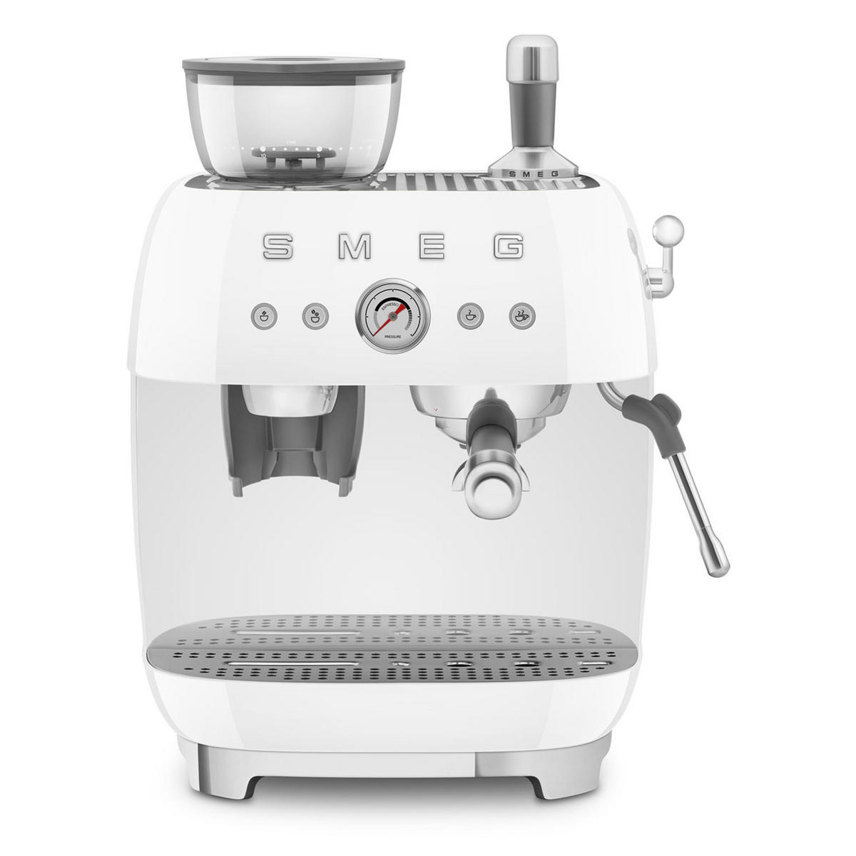 ESPRESSOMASCHINE  - Weiß Hochglanz, Basics, Kunststoff/Metall (33,4/44,3/43cm) - SMEG
