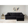 ECKSOFA in Schwarz  - Buchefarben/Schwarz, Design, Holz/Textil (266/161cm) - MID.YOU