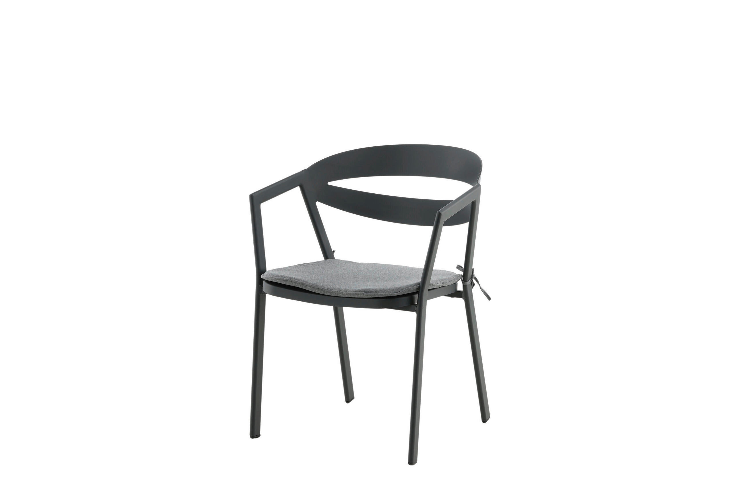 Gardenson Stapelsessel Grau, Schwarz 60x76x60 cm