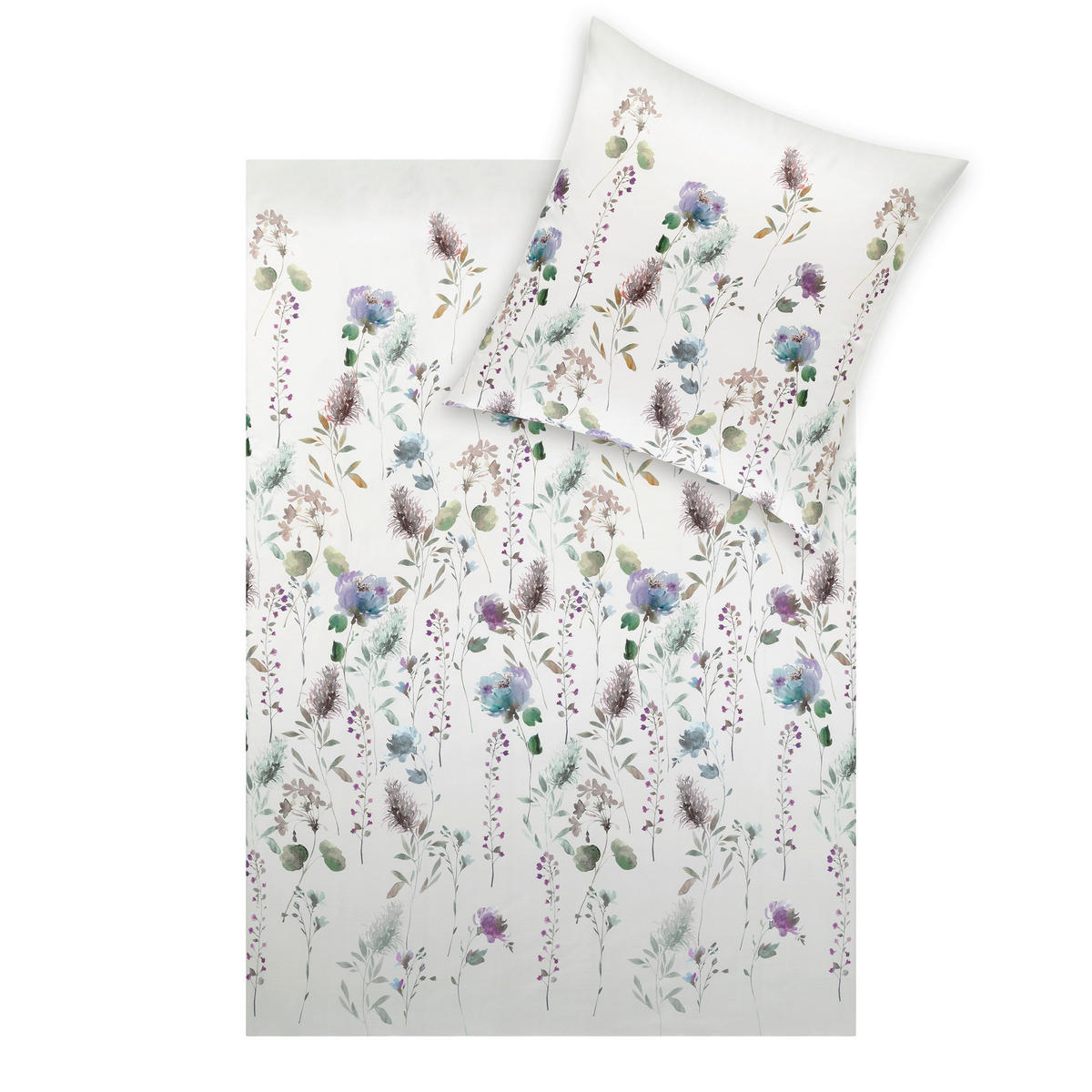 BETTWÄSCHE Natürlich Estella Makosatin 155/220 cm  - Salbeigrün, Design, Textil (155/220cm) - Estella